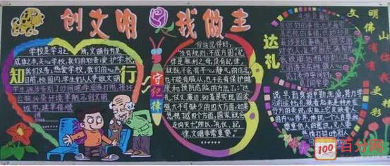 漂亮的创建文明城市黑板报设计优秀图片