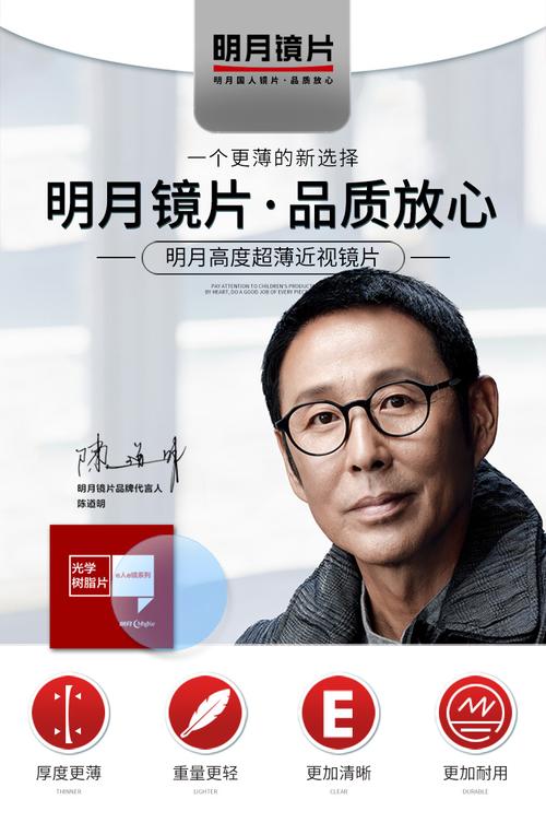 明月镜片1.56 1.67超薄非球面镜片防蓝光网上配镜近视眼镜实体店