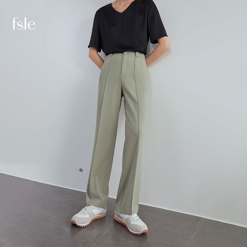 2021年女裤子流行款式,2021年裤子流行趋势 范思蓝恩 2021年夏新款阔腿裤女高腰垂感拖地裤子直筒