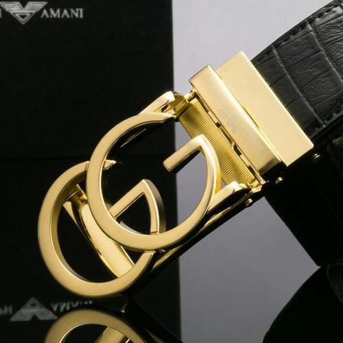 卓梵 阿玛尼皮带 男士真皮腰带 自动扣鳄鱼纹皮带青年