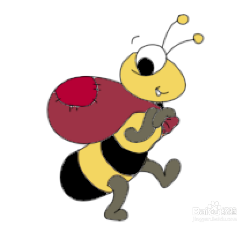 简笔画--q版搬运食物的蚂蚁画法