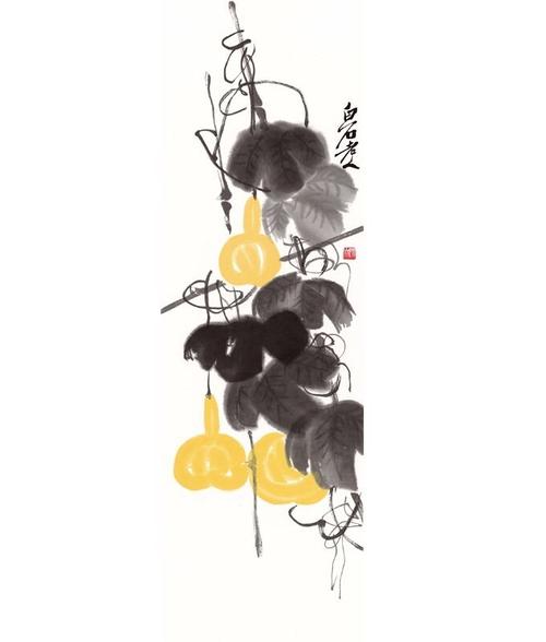 福禄双全-水墨葫芦的画法