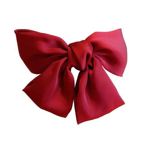 日系少女可爱红色大蝴蝶结发绳发夹边夹发饰韩国发卡夹子头饰卡子