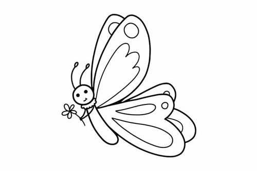 第六步:涂色,蝴蝶简笔画就画好了,快来涂色吧!
