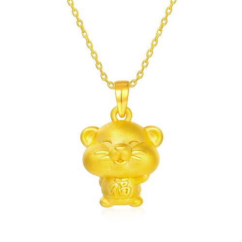 周贝贝珠宝福萌鼠足金黄金3d硬金十二生肖黄金老鼠吊坠jdsh0034参数