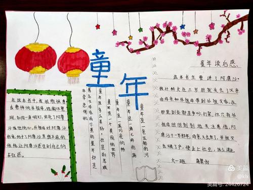 七色书香园作品(四)——《童年》读书小报