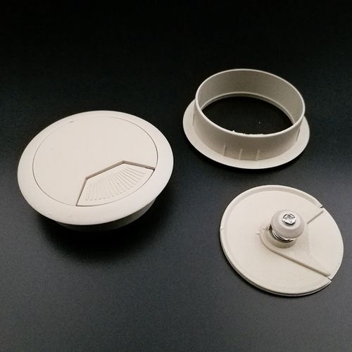 圆形塑料圆孔盖灰白色书桌桌面开孔装饰盖 50mm 电脑办工桌穿线孔盖