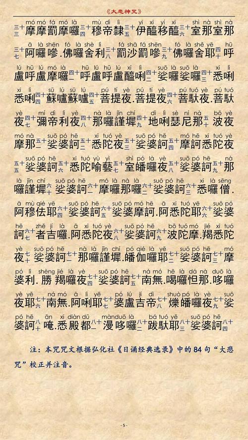 《大悲咒》简体注音版