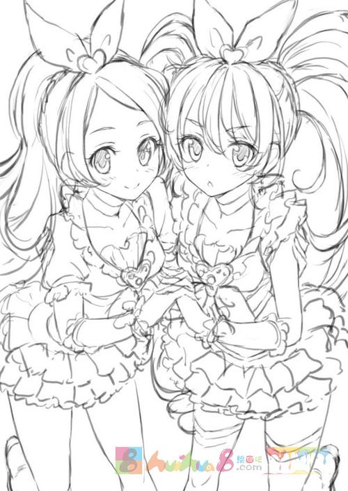 萌少女动漫图片简笔画