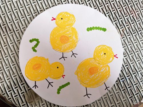 爱心幼儿园每周一画小课堂 美术篇 小鸡捉虫