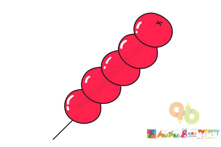红彤彤的糖葫芦简笔画