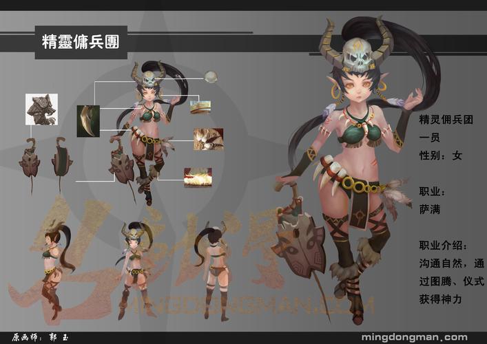 精灵佣兵团q版卡通原画角色名动漫学员制作