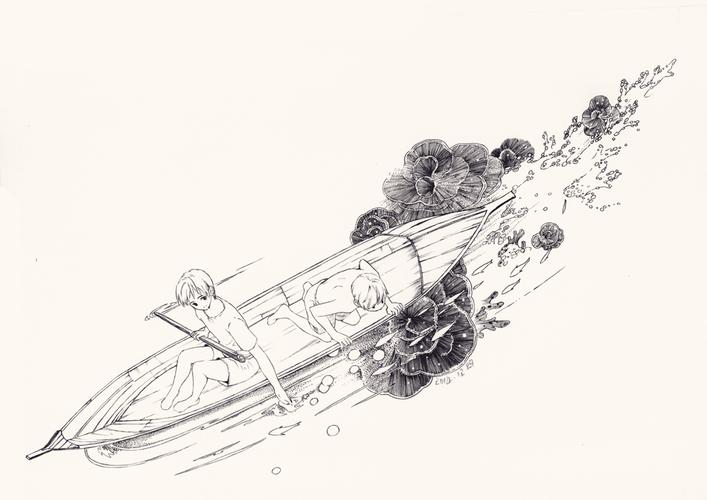 杂志黑白插图