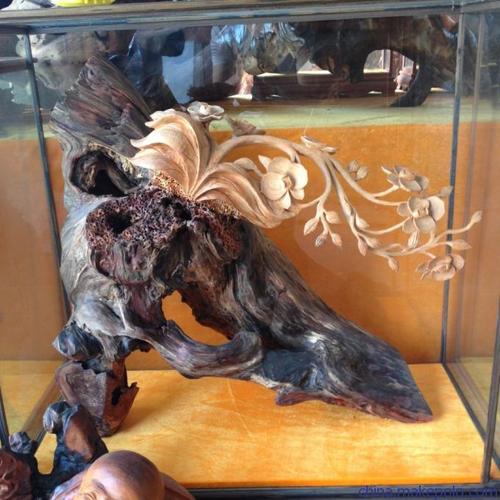 红豆杉木雕君子兰工艺品家居摆件 太行崖柏根雕兰花 崖柏雕刻图片_4