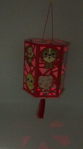 diy走马灯笼春节纸灯笼儿童手工制作材料手提发光红灯笼厂家直销