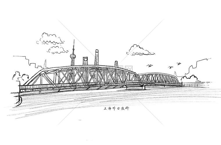 上海外白渡桥风景速写