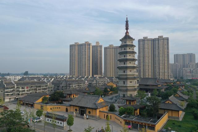 2020年9月19日,无人机拍摄的江苏涟水能仁寺