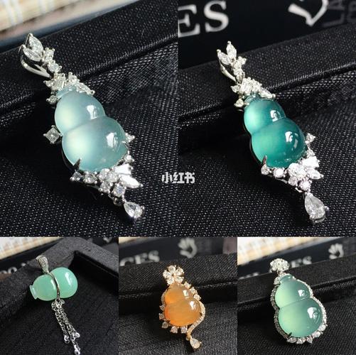 翡翠葫芦精品吊坠镶嵌设计款项链锁骨链_吊坠_珠宝_锁骨链_项链_春天