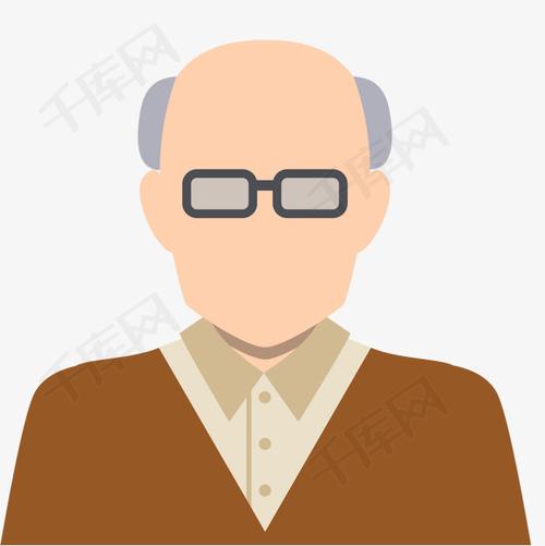 卡通戴眼镜的人物设计人物设计矢量图戴眼镜老人家老爷爷头像设计
