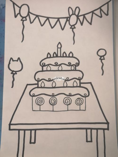 蛋糕儿童简笔画详细步骤_蛋糕_简笔画_生日蛋糕_母婴
