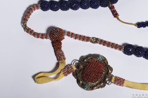 清代:宫廷式青金石辑米珠108籽朝珠