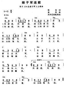 《红色娘子军连歌》歌谱