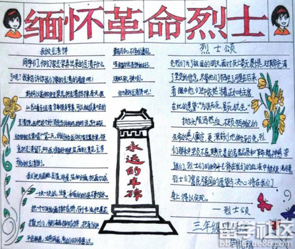 烈士纪念日的小报,烈士纪念日手抄报,烈士纪念日小报