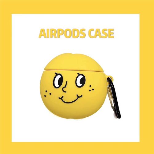 2代登山扣耳机软套适用 airpods卡通保护壳柠檬笑脸表情蓝牙苹果1