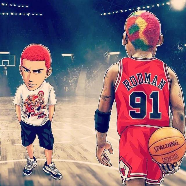 当灌篮高手对上nba球星,乔丹封盖流川枫,樱木罗德曼争