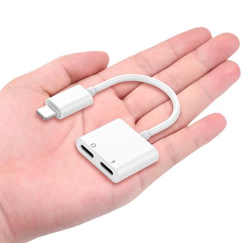 适用 苹果11耳机转接头 iphone音频转接线 双lightning通话二合一