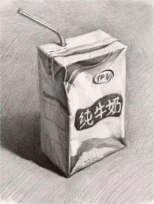 素描牛奶盒子怎么画?牛奶盒子画法