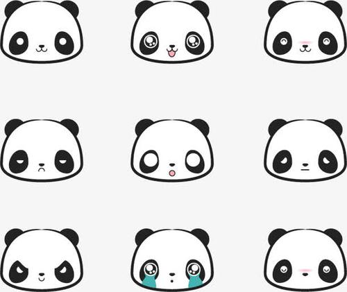 可爱熊猫头像矢量素材