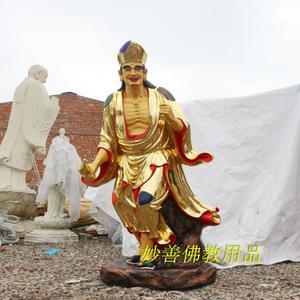 厂家直销 佛教工艺品玻璃钢树脂佛像站贴金彩绘济公活佛1米8