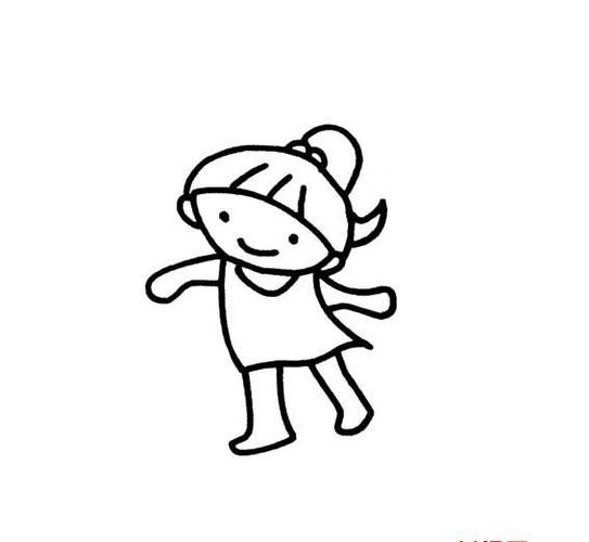 快乐的小女孩怎样画_人物简笔画_简笔画大全
