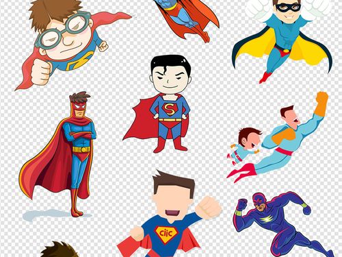 免抠元素 人物形象 帅哥 > 50款卡通超人超级英雄png免抠图素材  素材