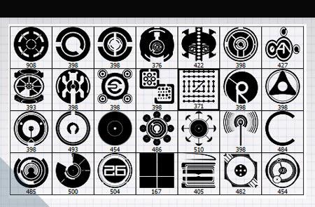 ps简单的科技感符号背景装饰笔刷