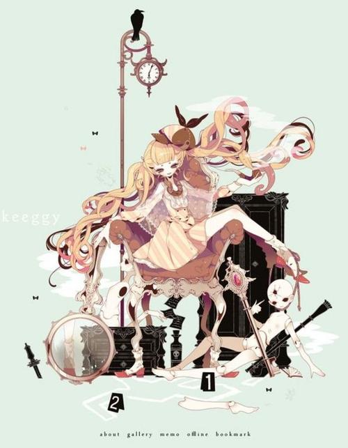 插画师【keeggy】傀儡童话 诡异 黑故事 人偶娃娃 二次元 黑暗 哥特风