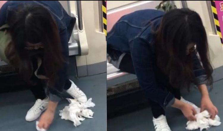 男子地铁醉酒呕吐,而一位美女的做法让所有人感到意外