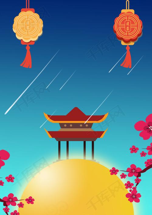 中秋节 玉兔 广寒宫 广告 背景