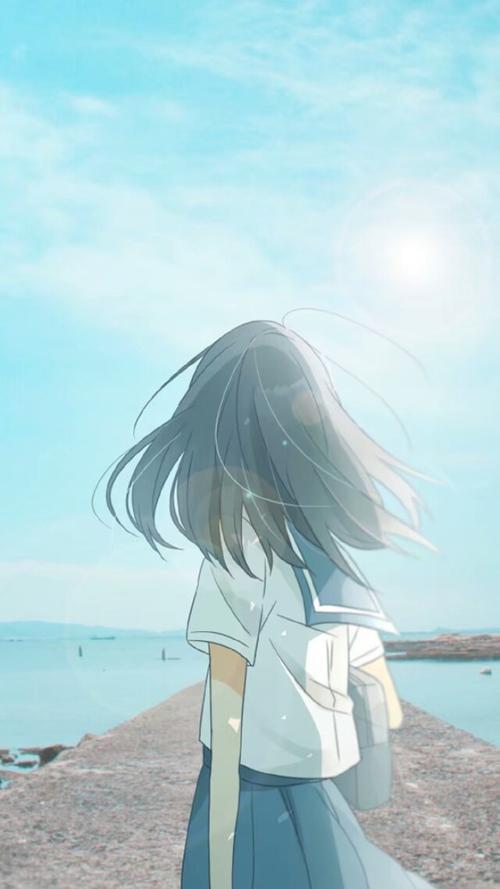 伤感图片动漫女生背影