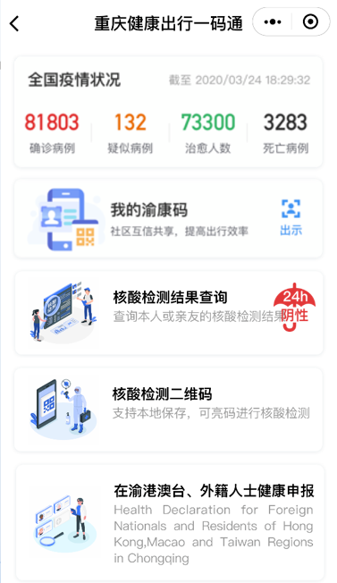 "防疫伞".深红色表示群众在24小时内做过核酸检测且结果为阴性.