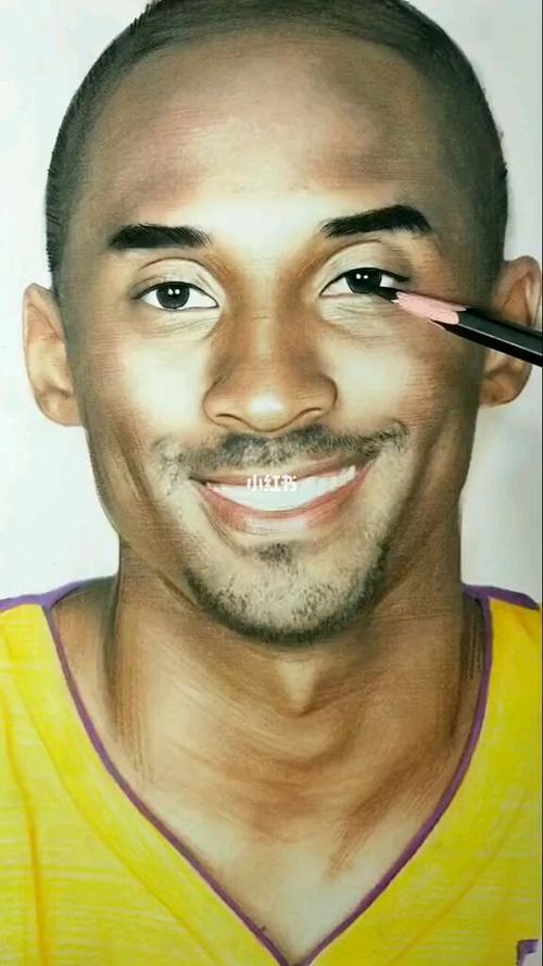 彩铅手绘画科比画像_绘画_彩铅_悼念科比_文化_绘画