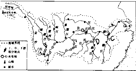 读长江流域图,回答下列问题.