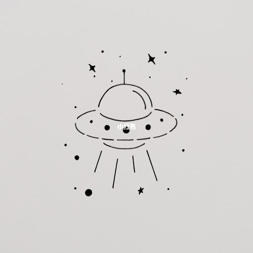 黑白简笔画43/100|宇宙飞船-入门手绘附过程