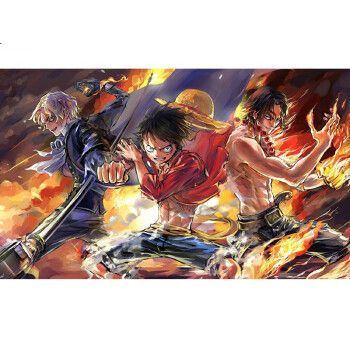 动漫海贼王海报墙贴纸男生宿舍贴画装饰学生寝室卧室墙纸自粘 火海三