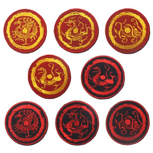 汉族图腾四神纹 3d刺绣魔术贴臂章 四神兽战术士气徽章包布贴
