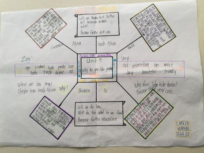 英语七下 unit 5 知识点 七班优秀思维导图作品展