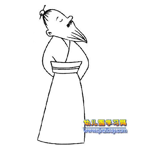 古代诗人简笔画1