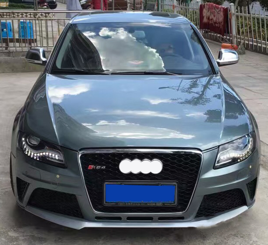 适用于奥迪a4l改装rs4中网蜂窝前脸老款08-12款a4b8前杠后唇格栅 rs4