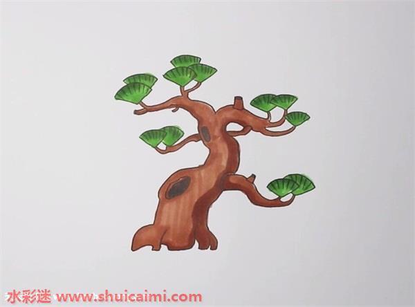 松树怎么画松树简笔画画法